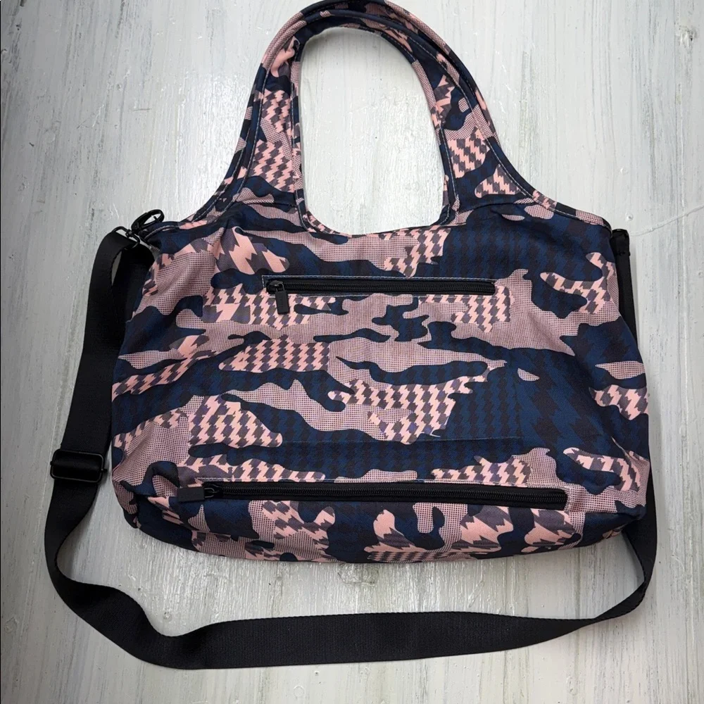 IHKWIP Everyday Shopper Tote with Crossbody Strap Pink and Blue Blush Camo